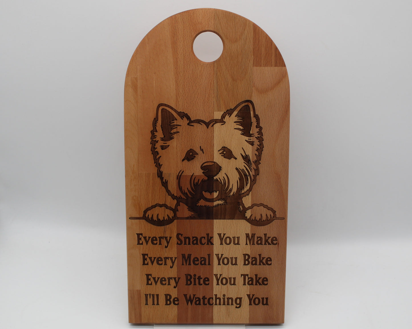 Arch Shaped Every Snack Serving Board - Westie (Beech)