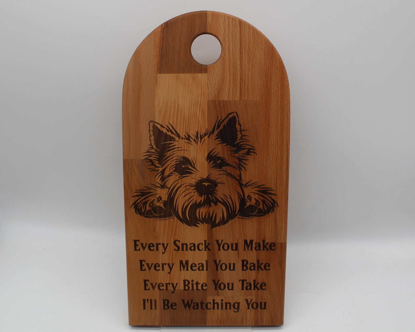 Arch Shaped Every Snack Serving Board - West Highland White Terrier (Beech)