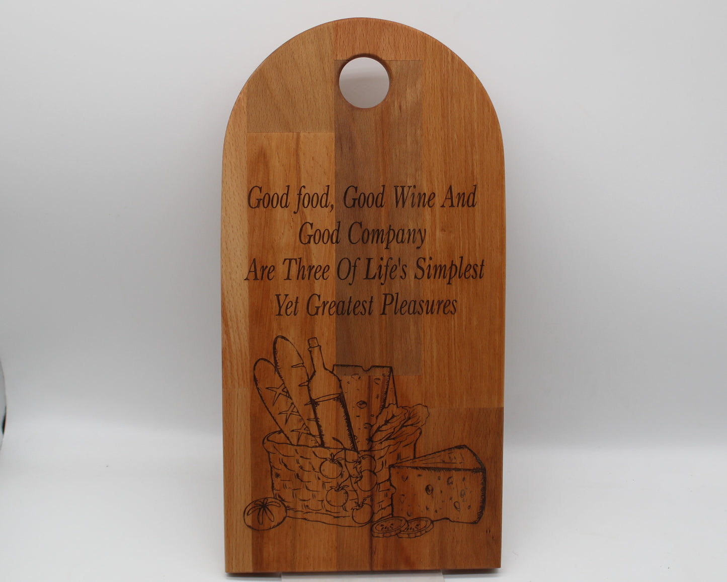 Arch Shaped Wine - Good Food, Good Wine Serving Board