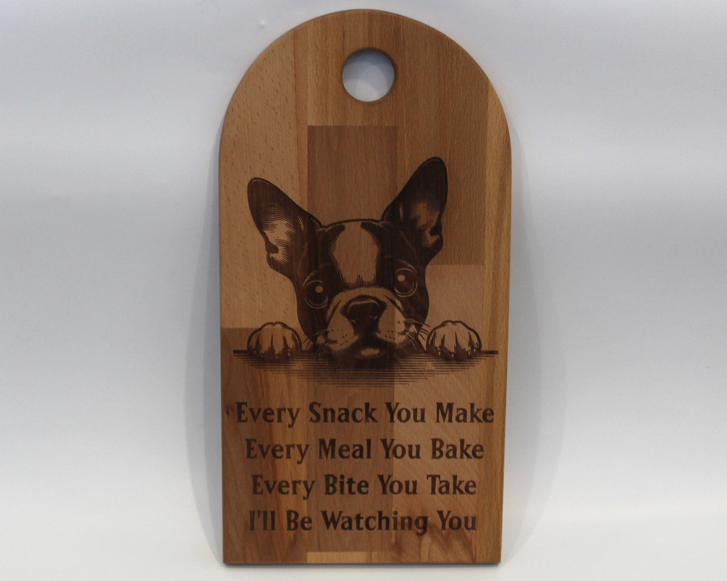 Arch Shaped Every Snack Serving Board - Boston Terrier