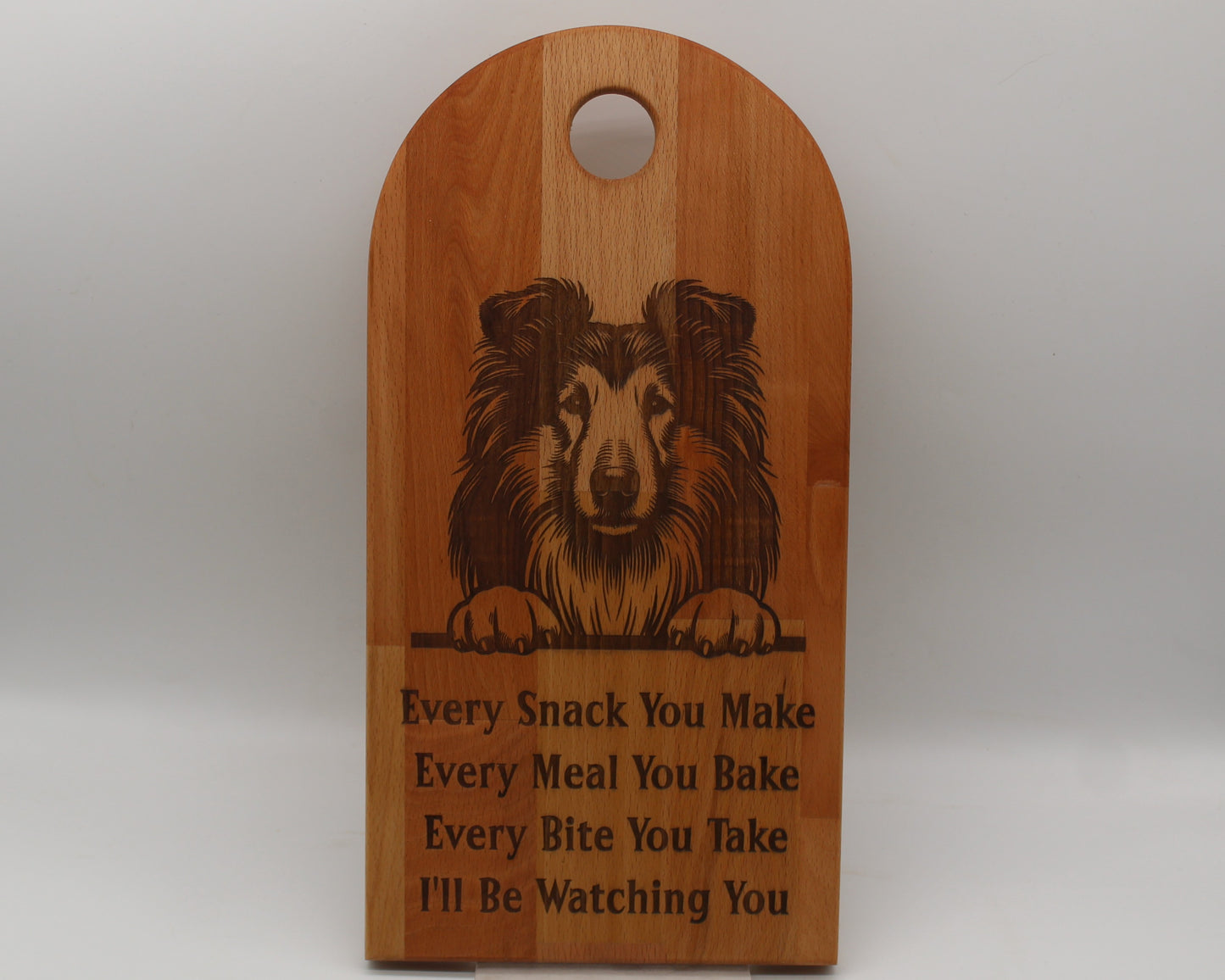Arch Shaped Every Snack Serving Board - Collies (Beech)