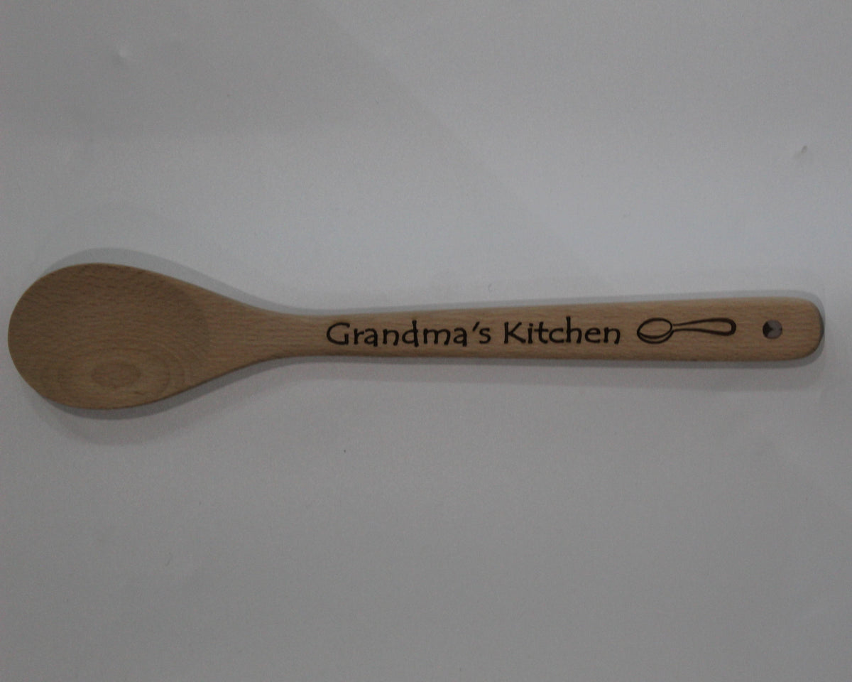 Wooden Spoon Engraved Assorted Designs 1 - Mum, Grandma, Nonno, etc