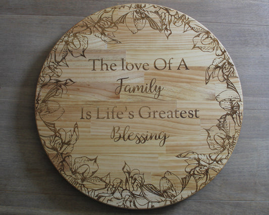 Lazy Susan The Love Of A Family- extra large 60cm - Haisley Design