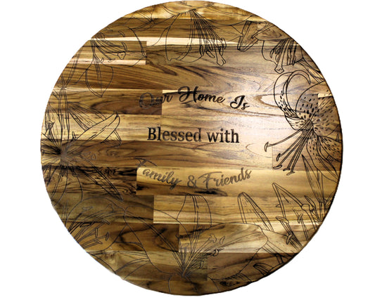 Lazy Susan Our Home Is Blessed - extra large 60cm - Haisley Design