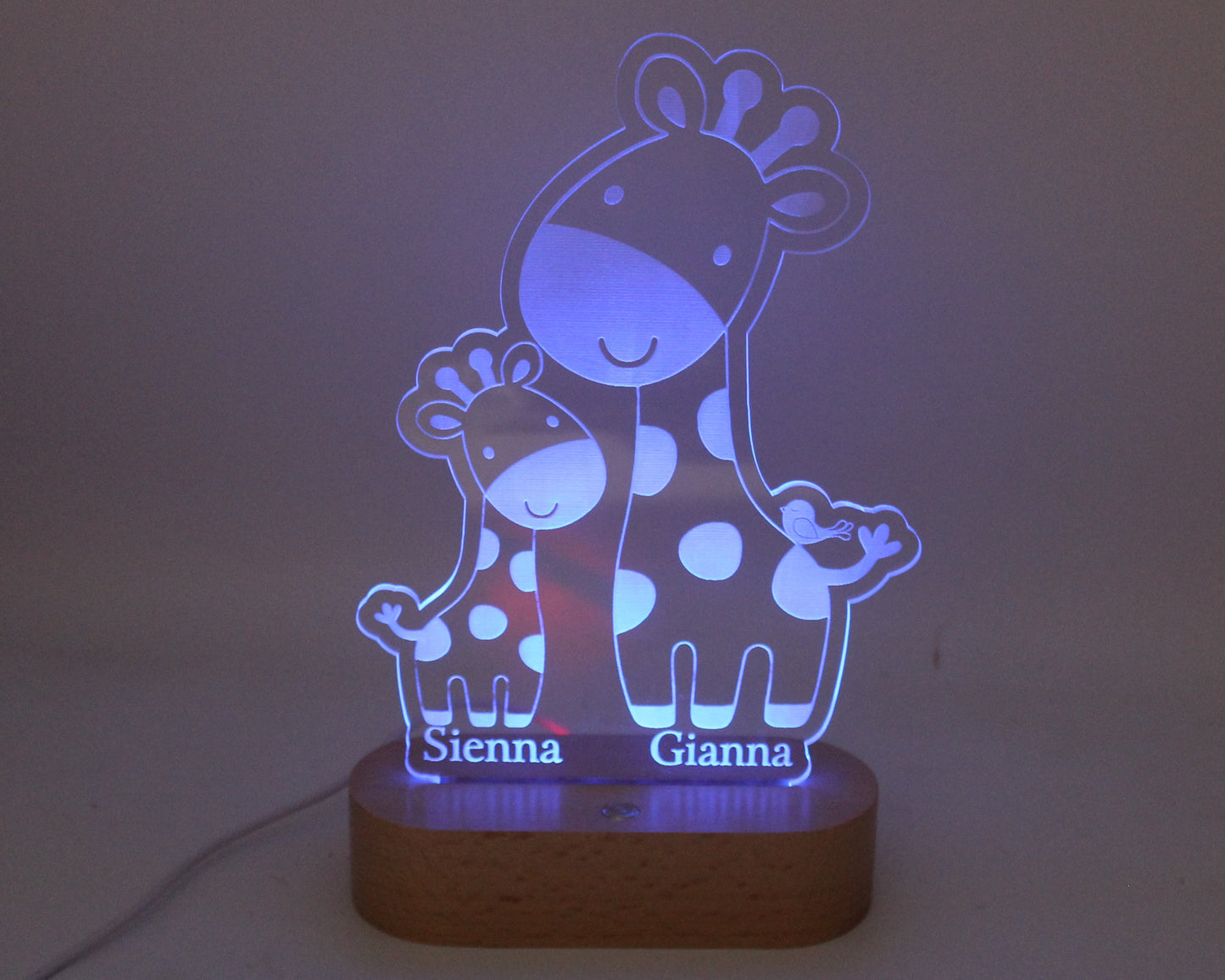 Giraffe Sisters Night Light Personalised