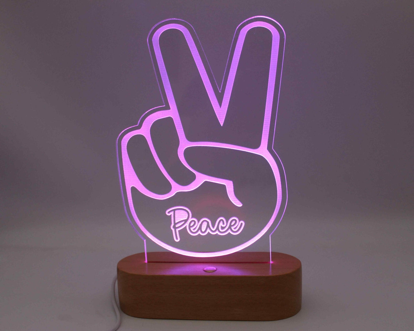 Hand Peace Sign Light Personalised - Haisley Design