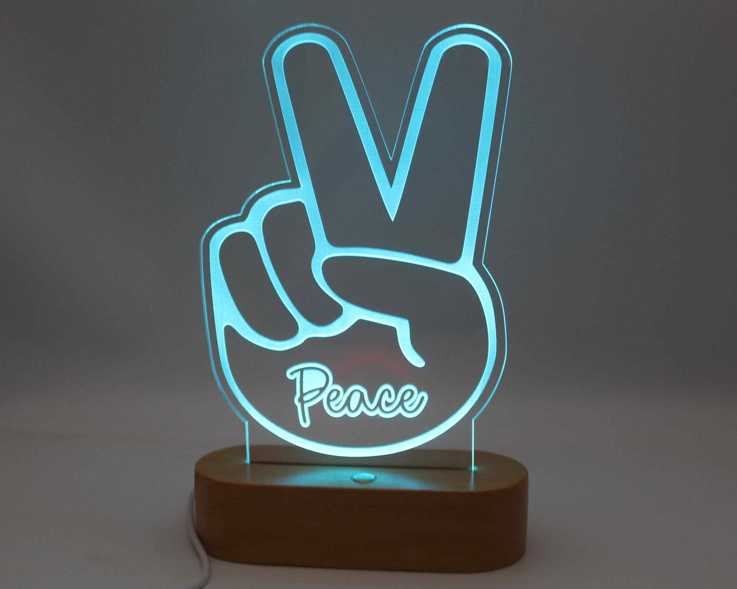 Hand Peace Sign Light Personalised - Haisley Design