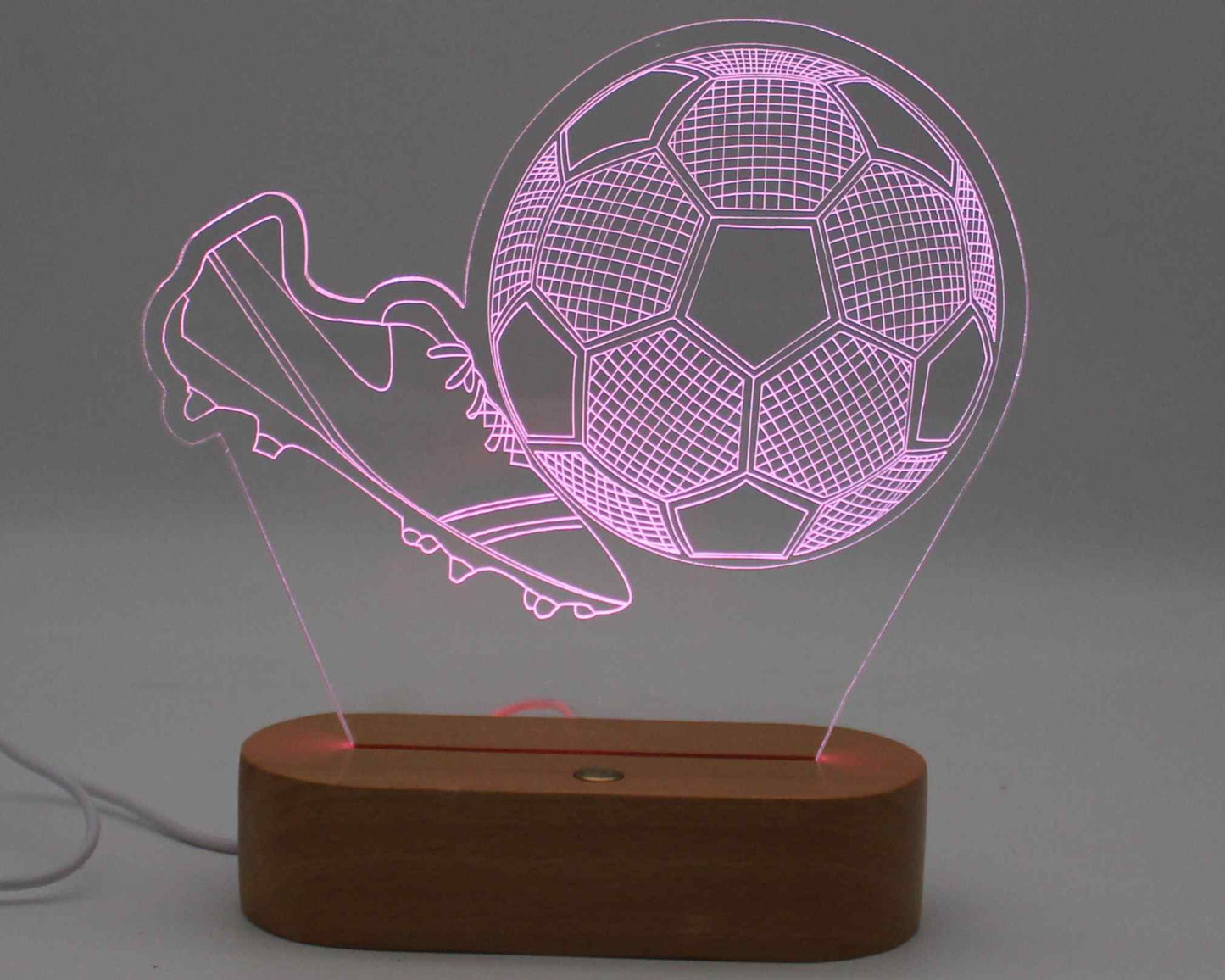 Soccer Ball and Boot 3D Illusion Night Light - Haisley Design