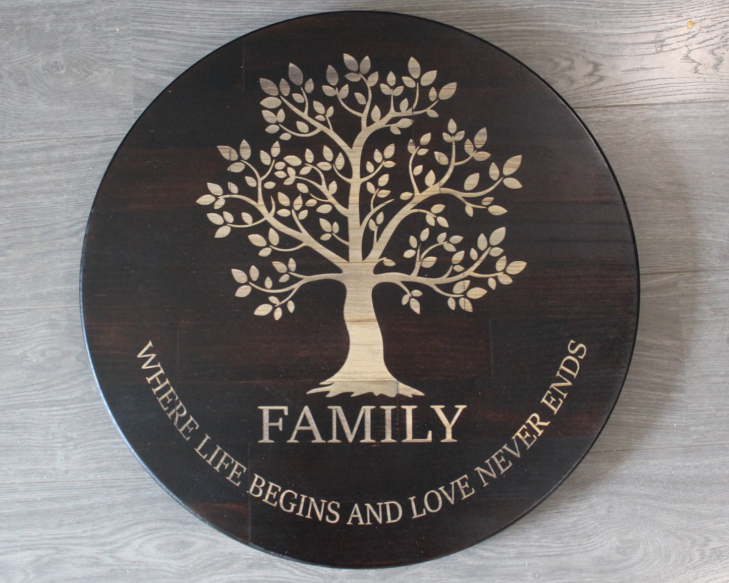 Lazy Susan Family Where Life Begins - extra large 60cm