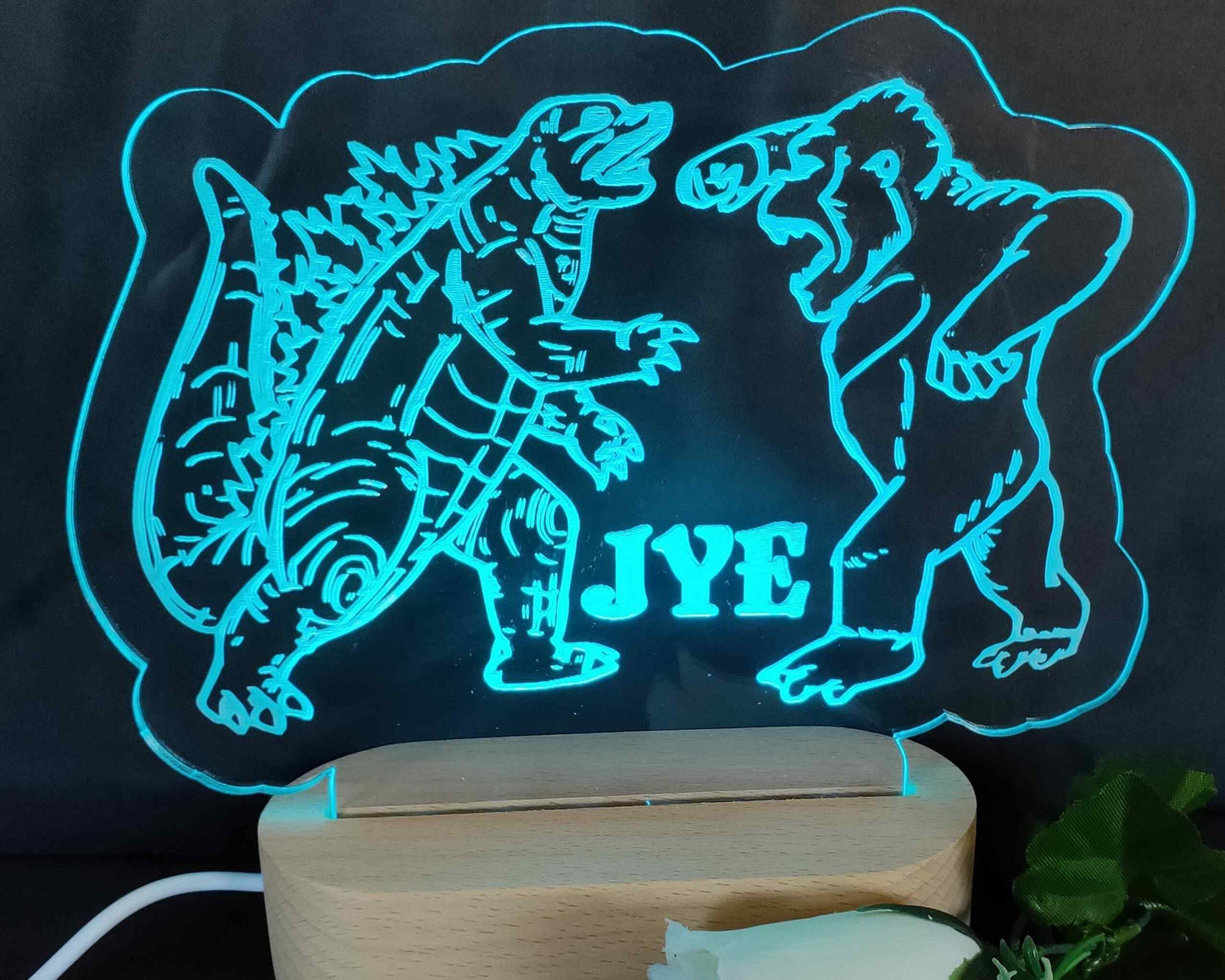 King Kong / Godzilla Night Light Personalised