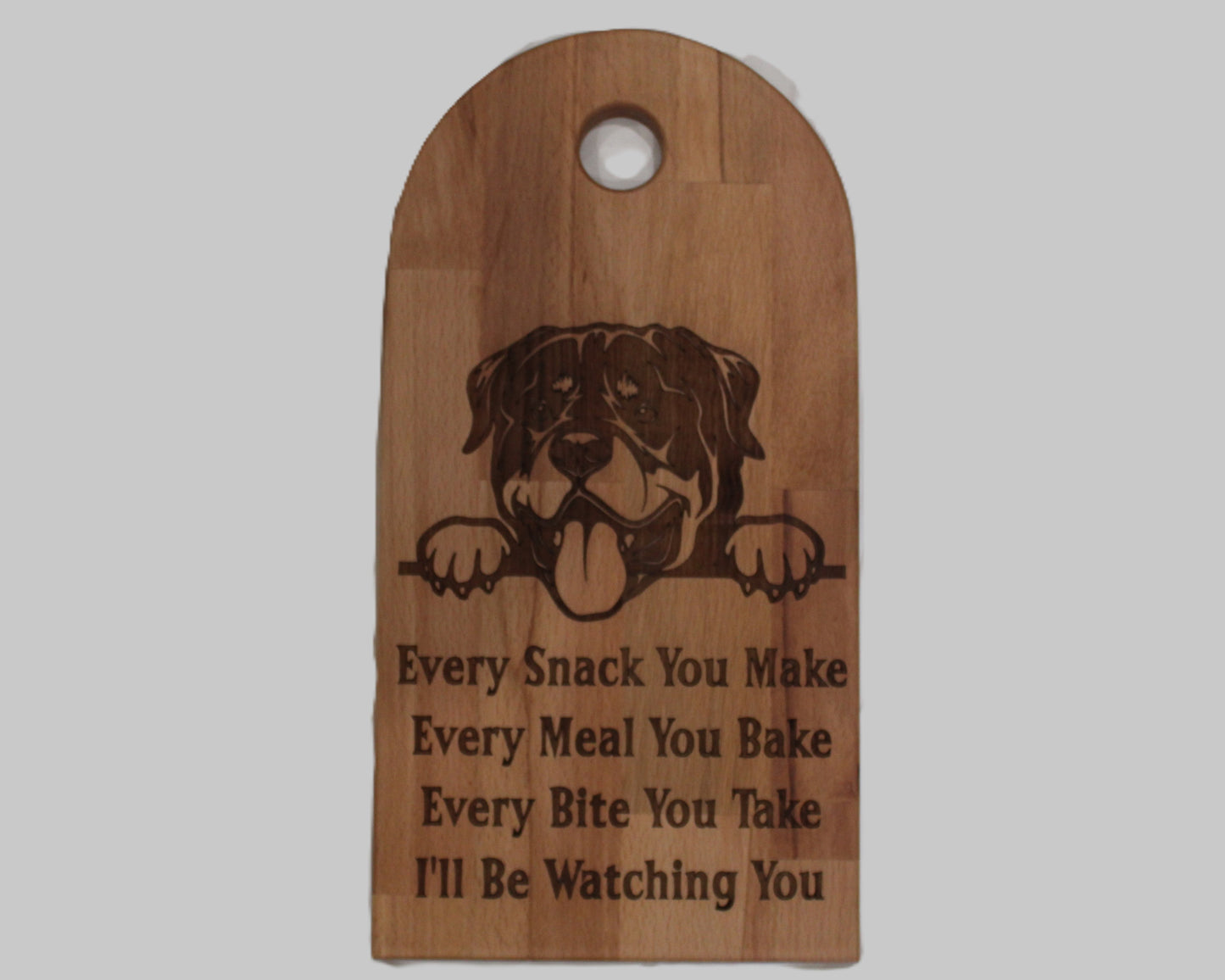 Arch Shaped Every Snack Serving Board - Rottweilers (Beech)