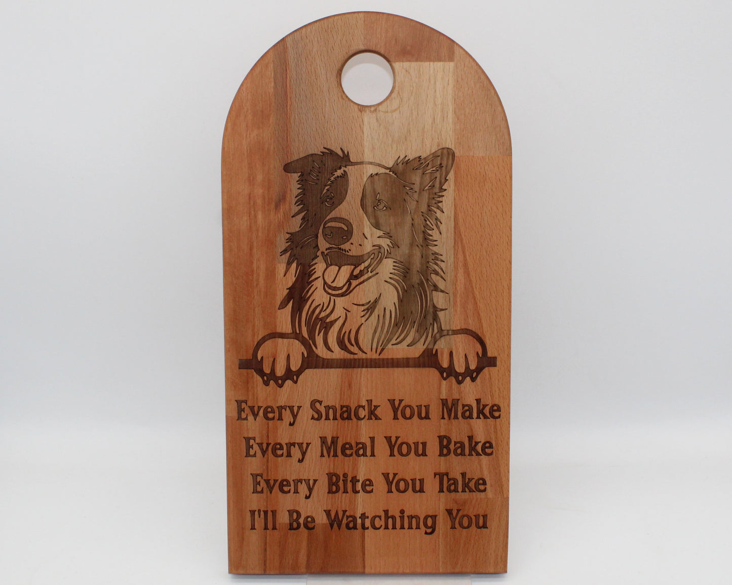 Arch Shaped Every Snack Serving Board - Collies (Beech)