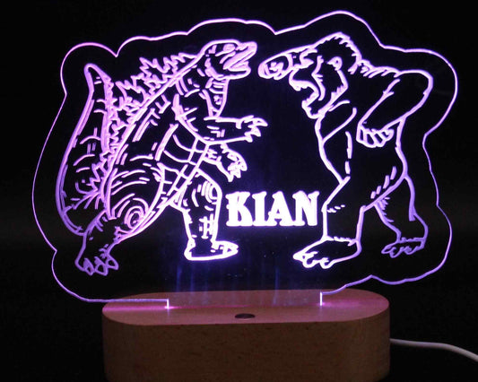 King Kong / Godzilla Night Light Personalised