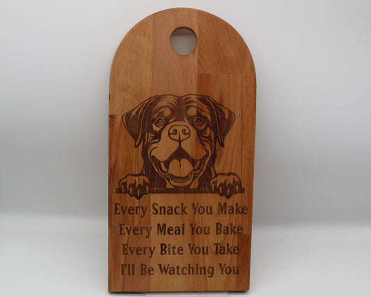 Arch Shaped Every Snack Serving Board - Rottweiler