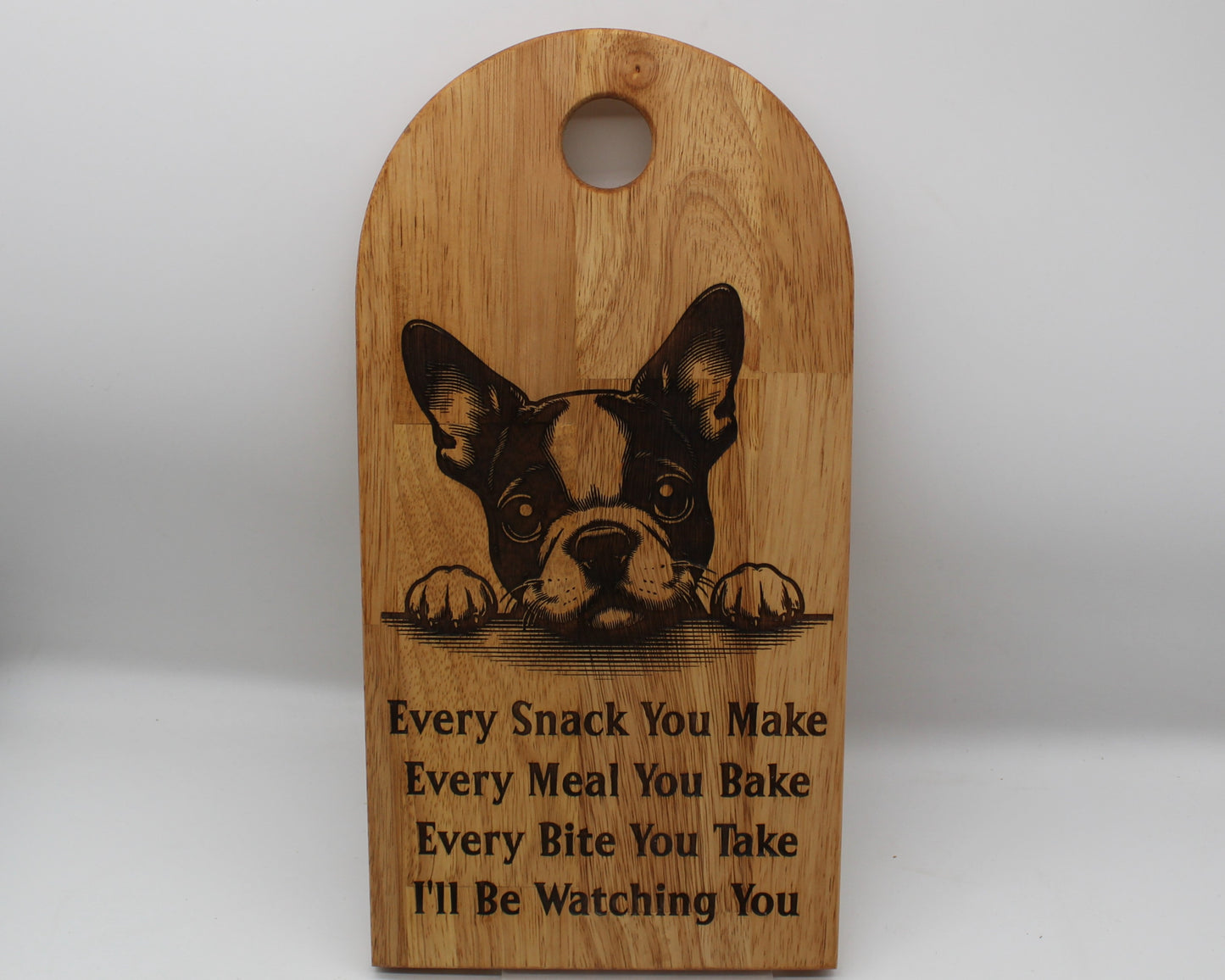 Arch Shaped Every Snack Serving Board - Boston Terrier