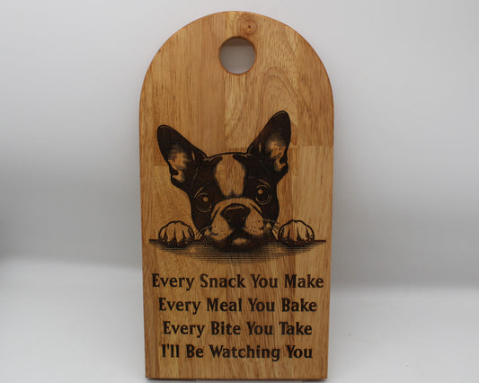 Arch Shaped Every Snack Serving Board - Boston Terrier