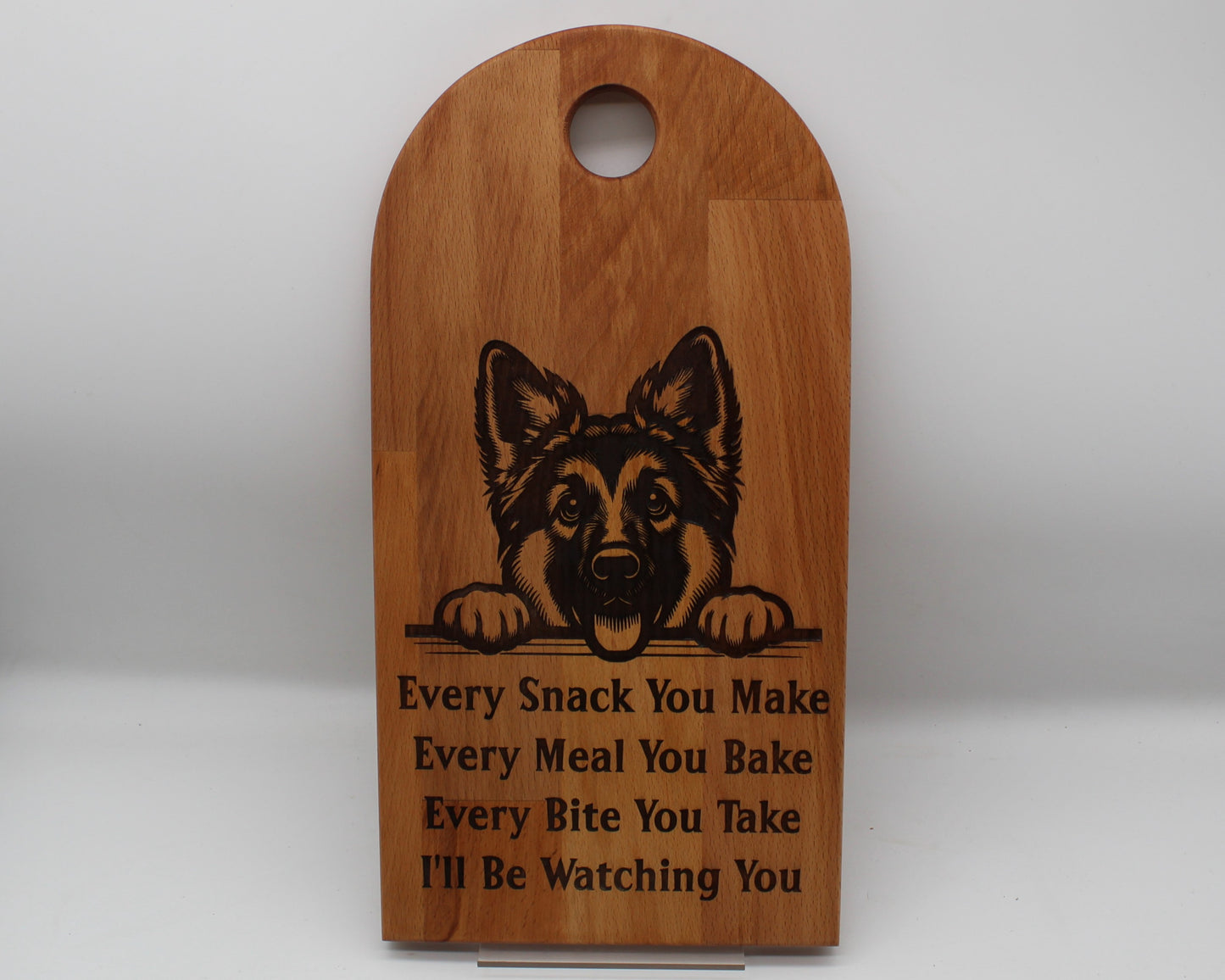 Arch Shaped Every Snack Serving Board - German Shepherds (Beech)