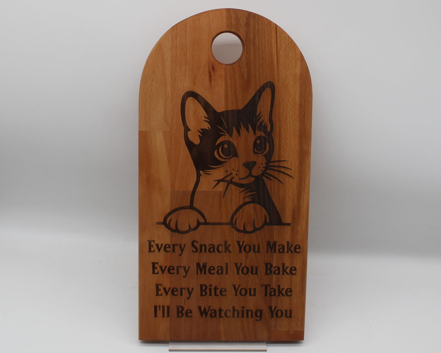 Arch Shaped Every Snack Serving Board - Cats (Beech)
