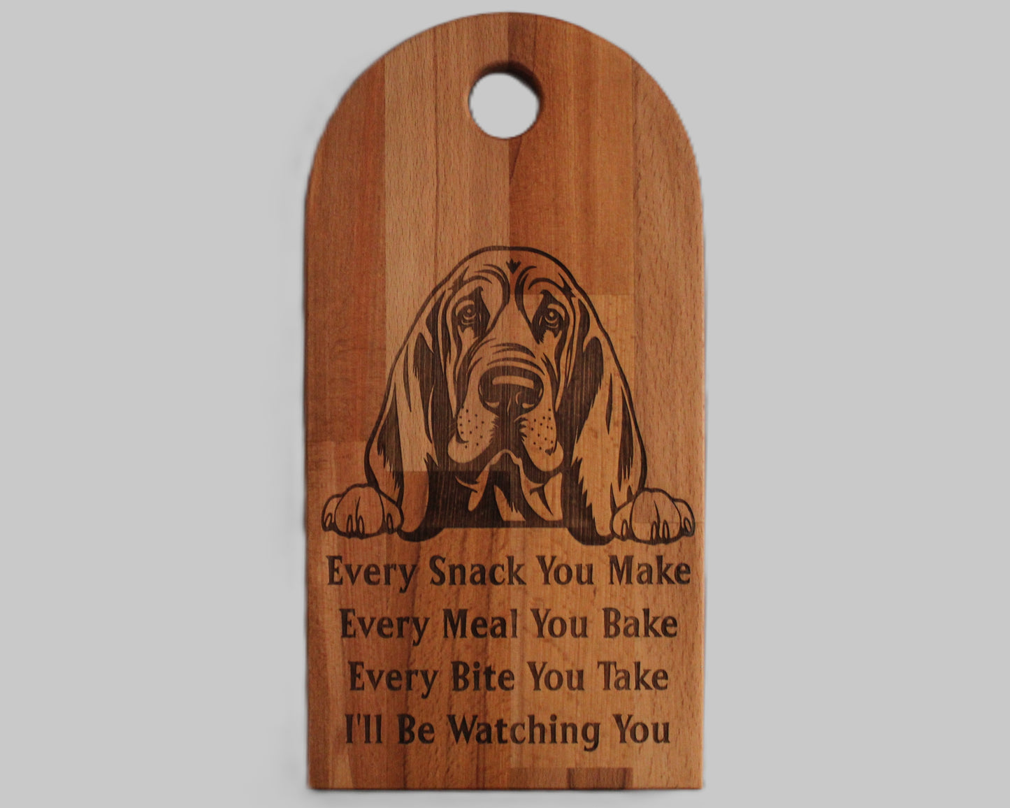 Arch Shaped Every Snack Serving Board - Basset Hound (Beech)