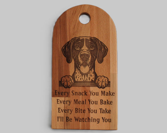 Arch Shaped Every Snack Serving Board - German Shorthaired Pointer (Beech)