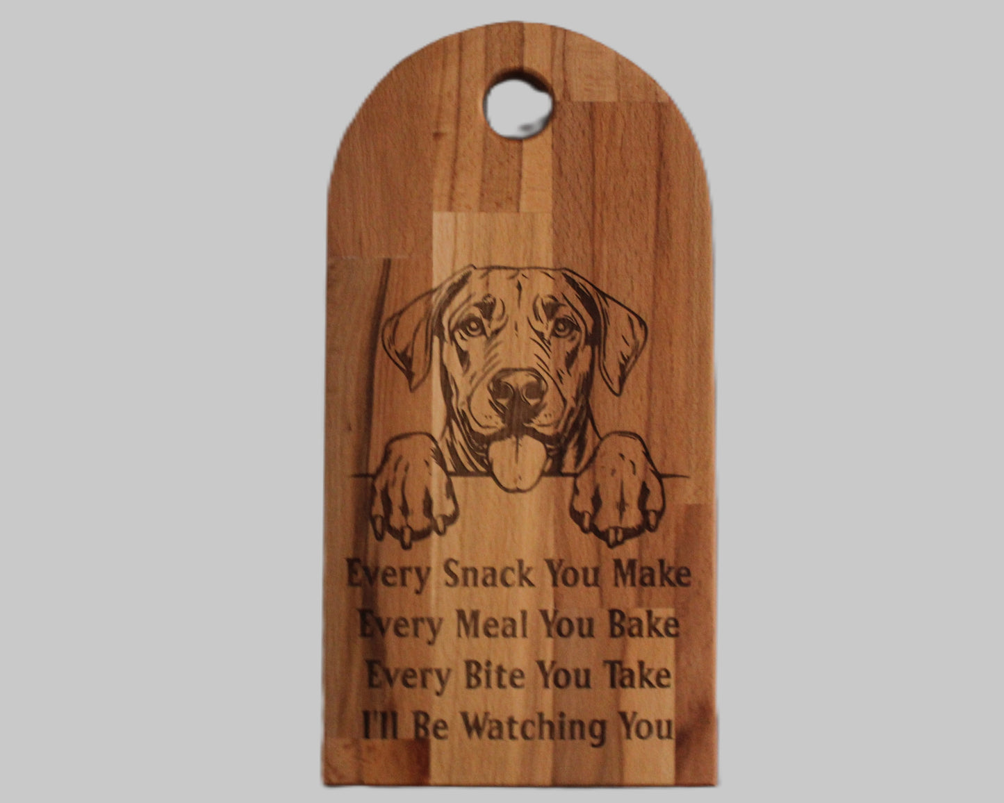 Arch Shaped Every Snack Serving Board - Rhodesian Ridgeback (Beech)