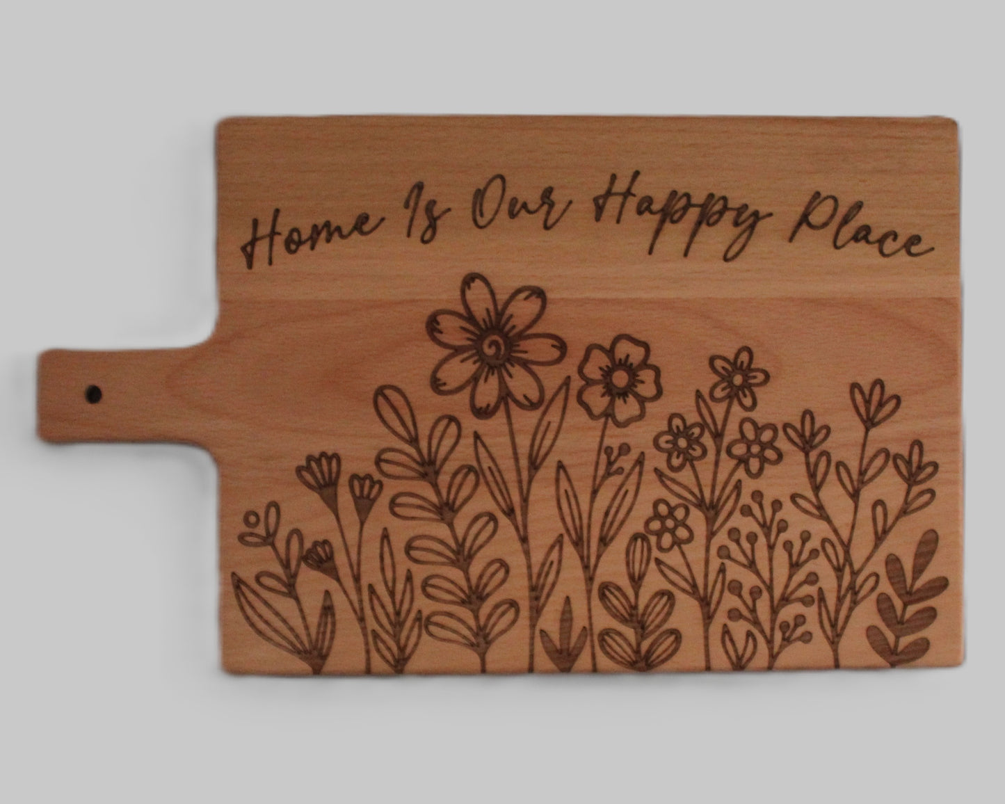 Flowers - Home Is Our Happy Place Serving Board