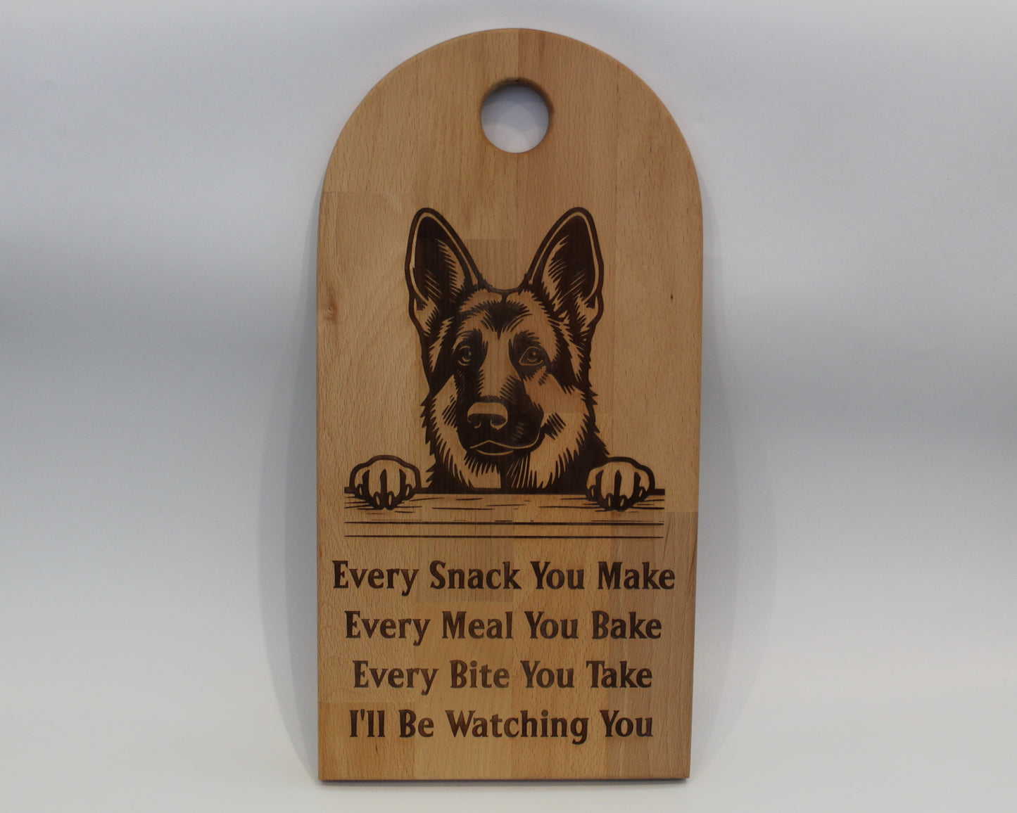 Arch Shaped Every Snack Serving Board - German Shepherds (Beech)