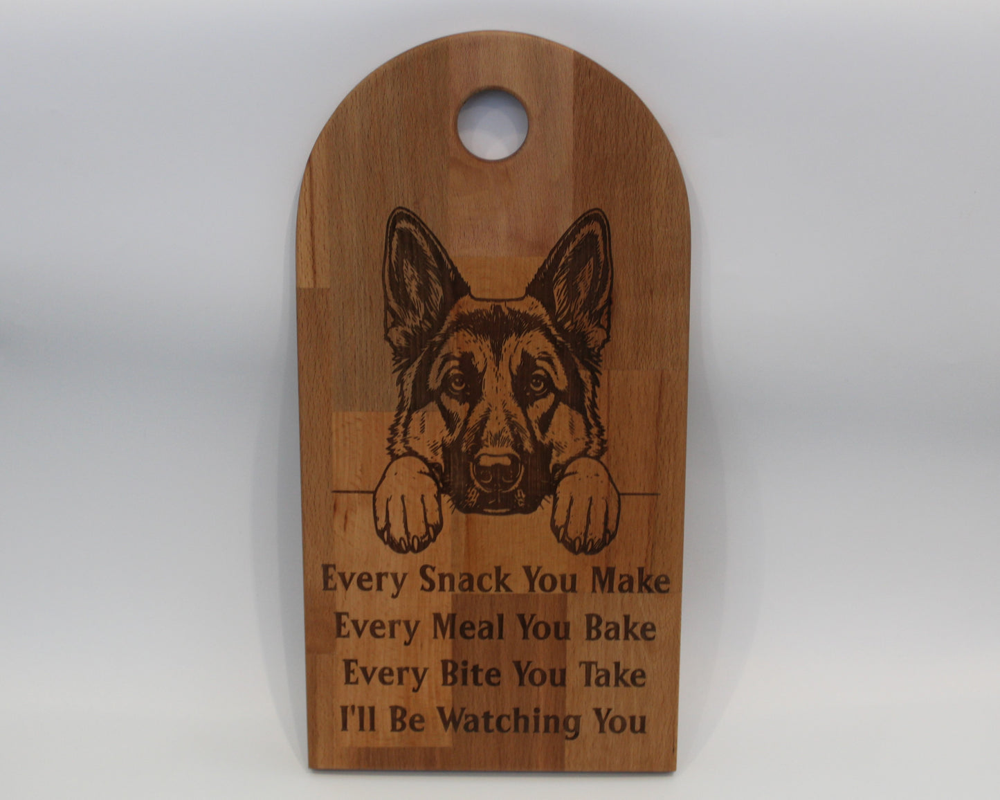 Arch Shaped Every Snack Serving Board - German Shepherds (Beech)