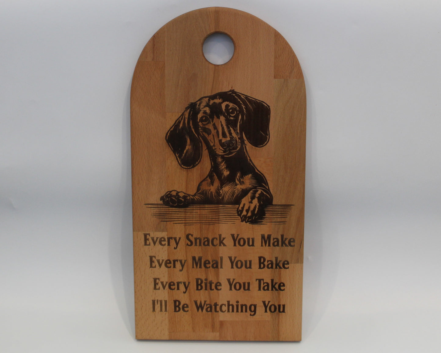 Arch Shaped Every Snack Serving Board - Dachshunds (Beech)