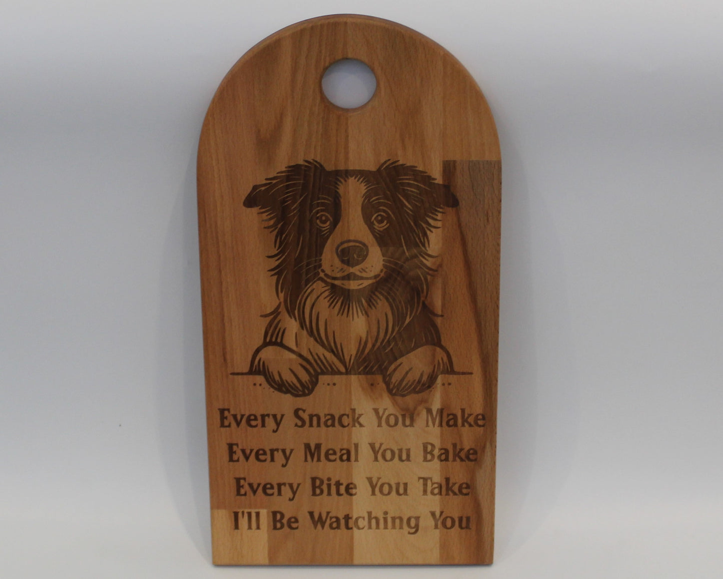 Arch Shaped Every Snack Serving Board - Collies (Beech)