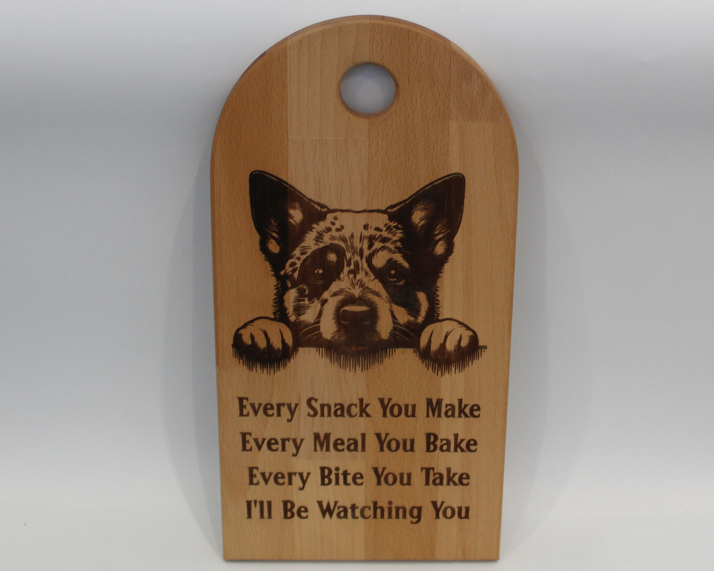 Arch Shaped Every Snack Serving Board - Australia Cattle Dogs (Beech)