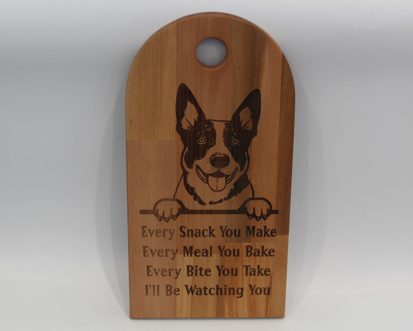Arch Shaped Every Snack Serving Board - Australia Cattle Dogs (Beech)