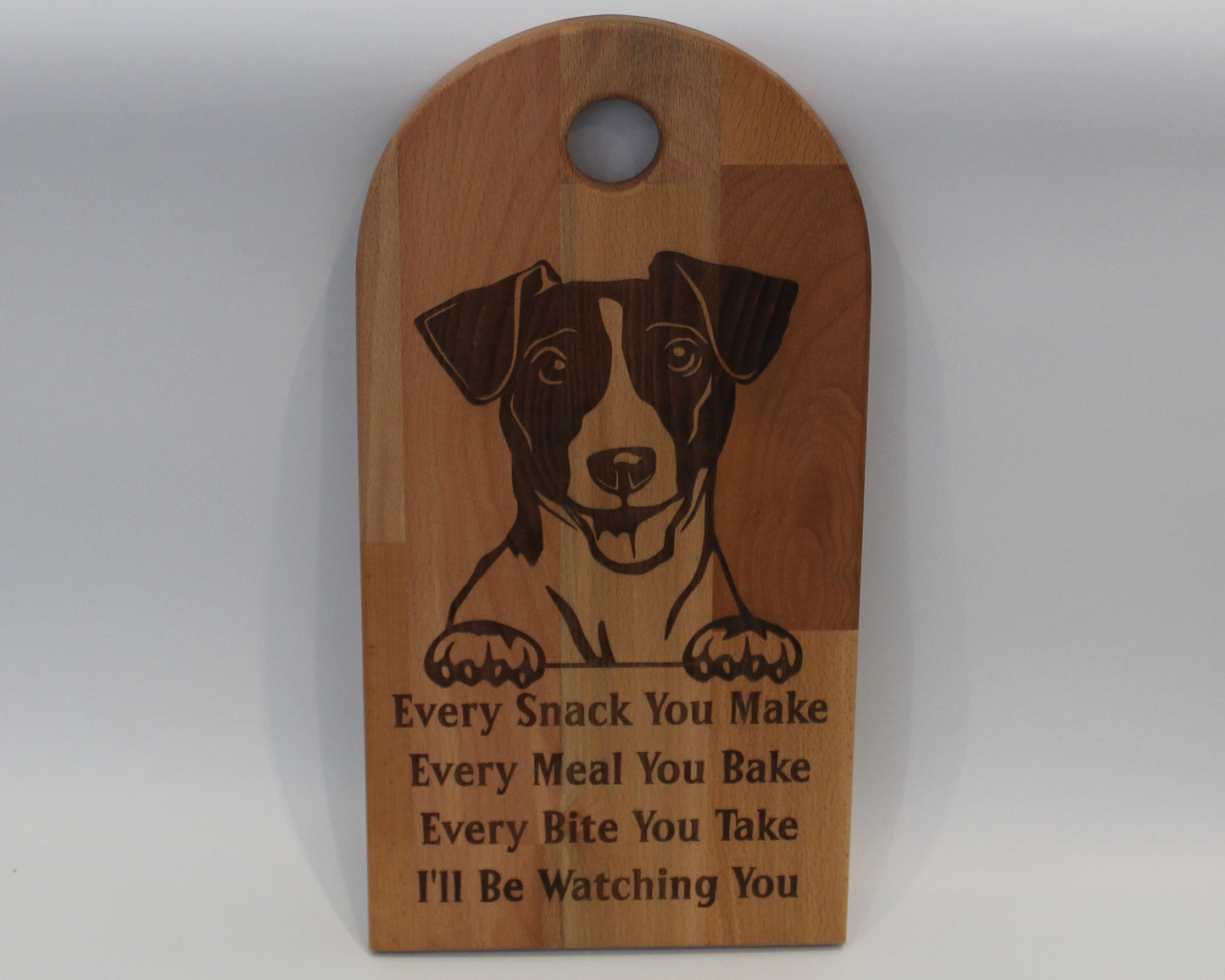 Arch Shaped Every Snack Serving Board - Jack Russel (Beech)