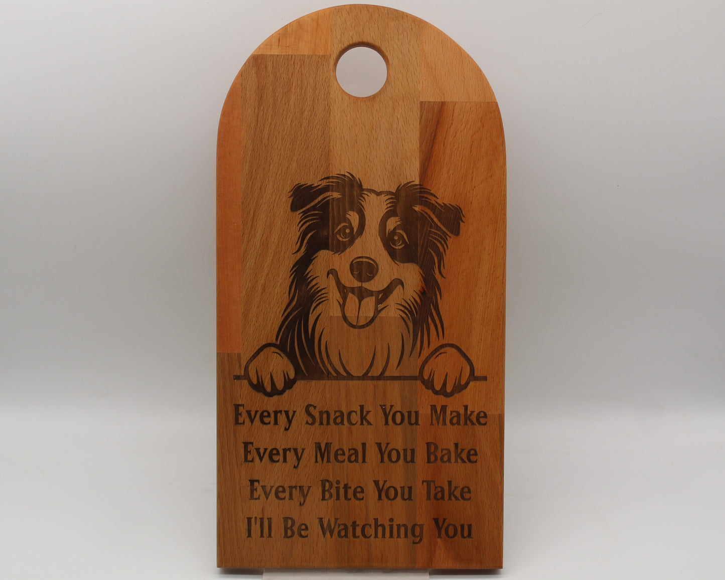 Arch Shaped Every Snack Serving Board - Australian Shepherd (Beech)