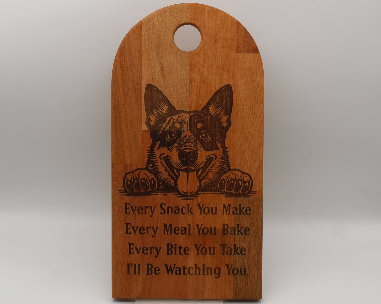 Arch Shaped Every Snack Serving Board - Australia Cattle Dogs (Beech)