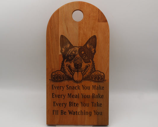 Arch Shaped Every Snack Serving Board - Australia Cattle Dogs (Beech)