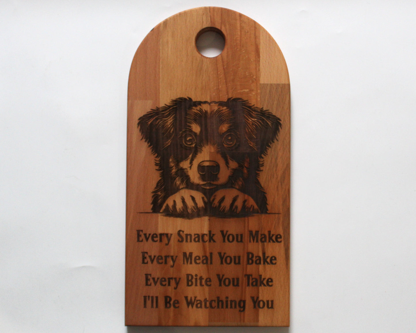 Arch Shaped Every Snack Serving Board - Australian Shepherd (Beech)