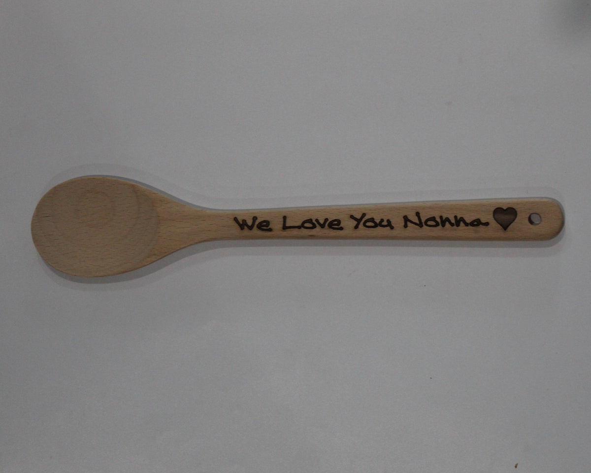 Wooden Spoon Engraved Assorted Designs 1 - Mum, Grandma, Nonno, etc
