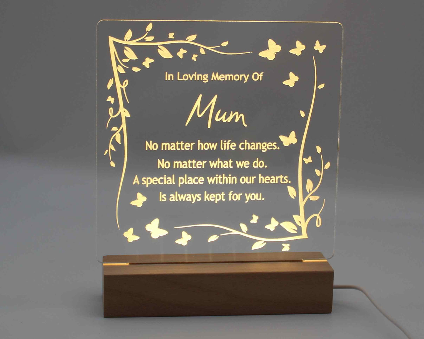 In Memory Display Light Mum or Dad