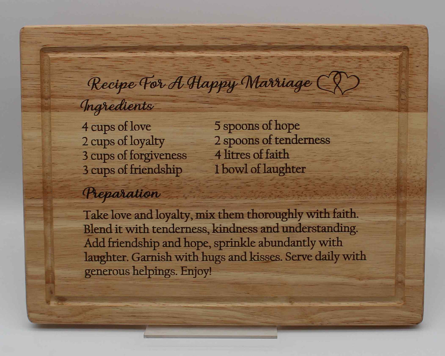 Recipe For A Happy Marriage Chopping board