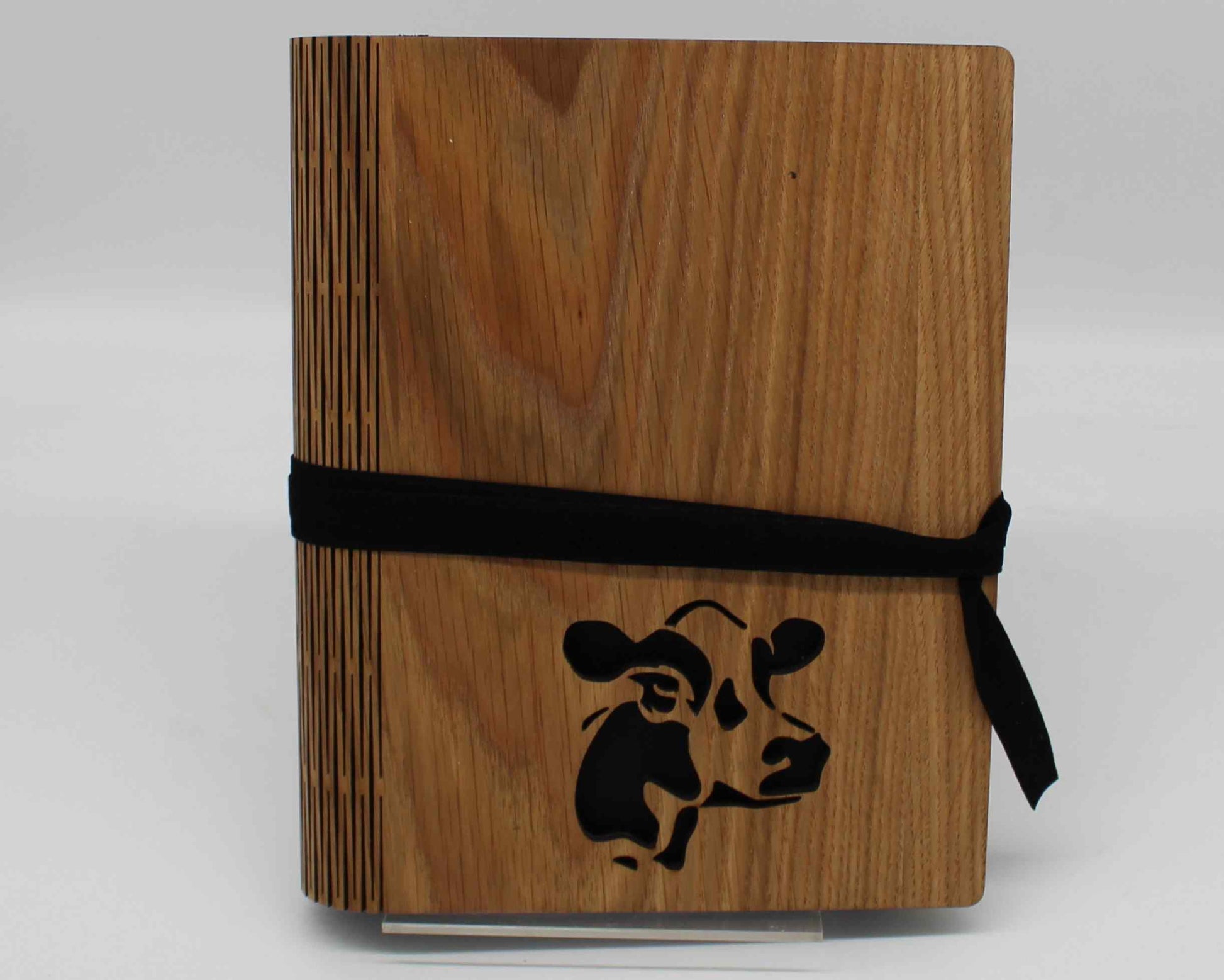 Wooden Living Hinge Note Book (A5) Assorted Designs Cow  - Haisley Design