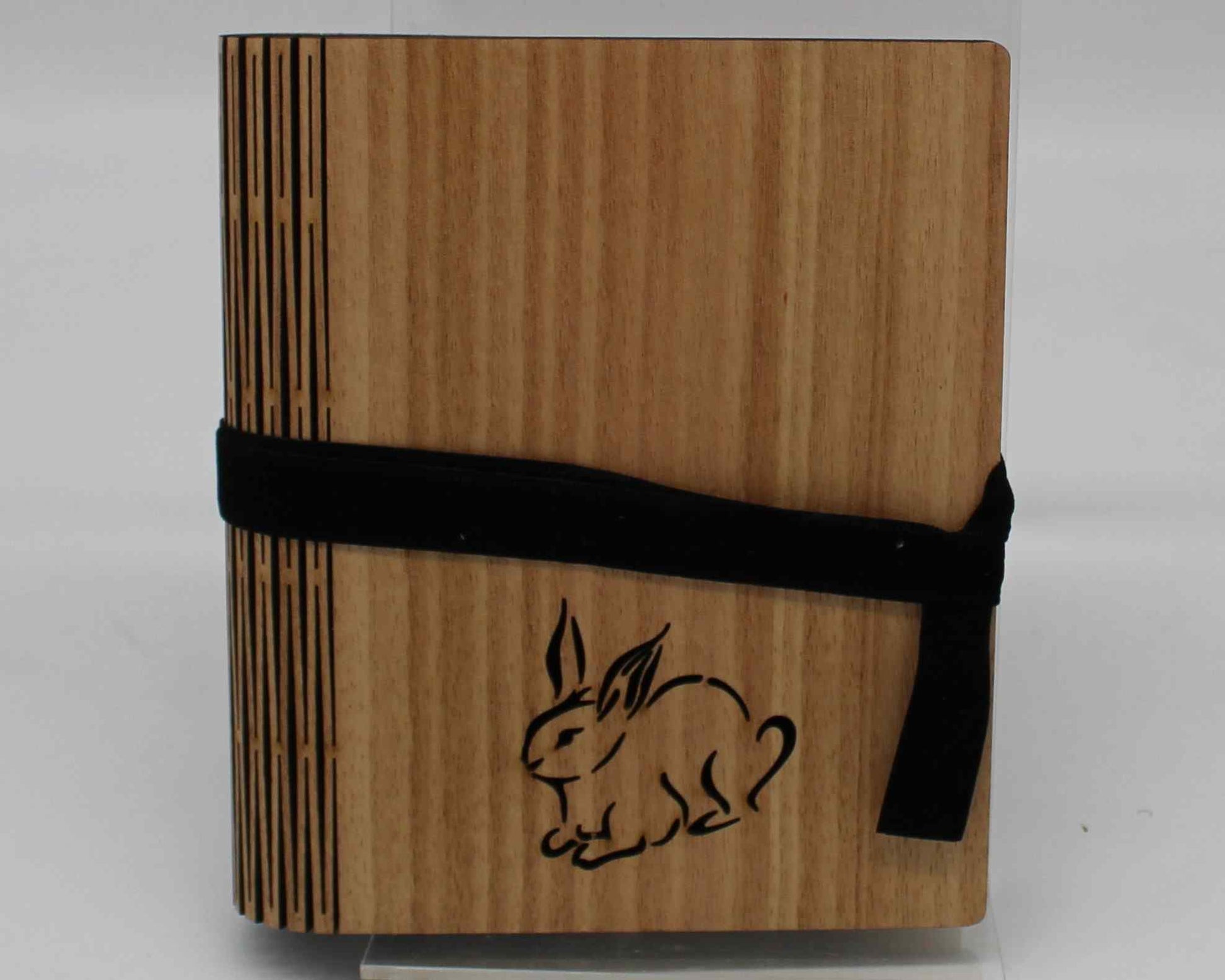 Wooden Living Hinge Note Book (A5) Assorted Designs  Rabbit - Haisley Design