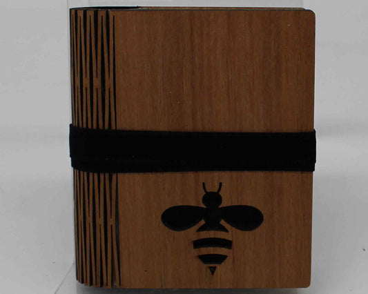 Wooden Living Hinge Note Book (A5) Assorted Designs Bee  - Haisley Design