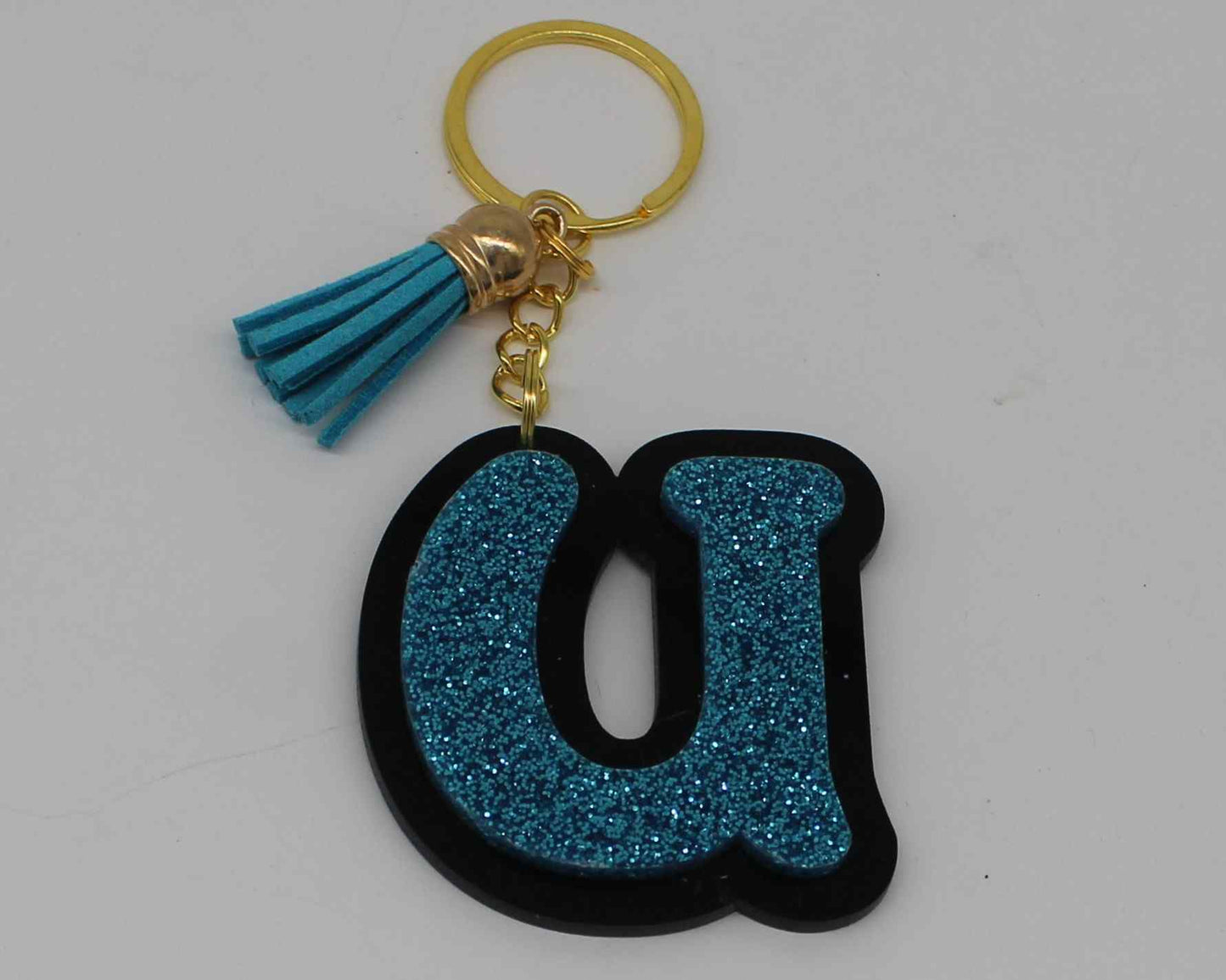 Glitter Letter Keychain Bag Tag