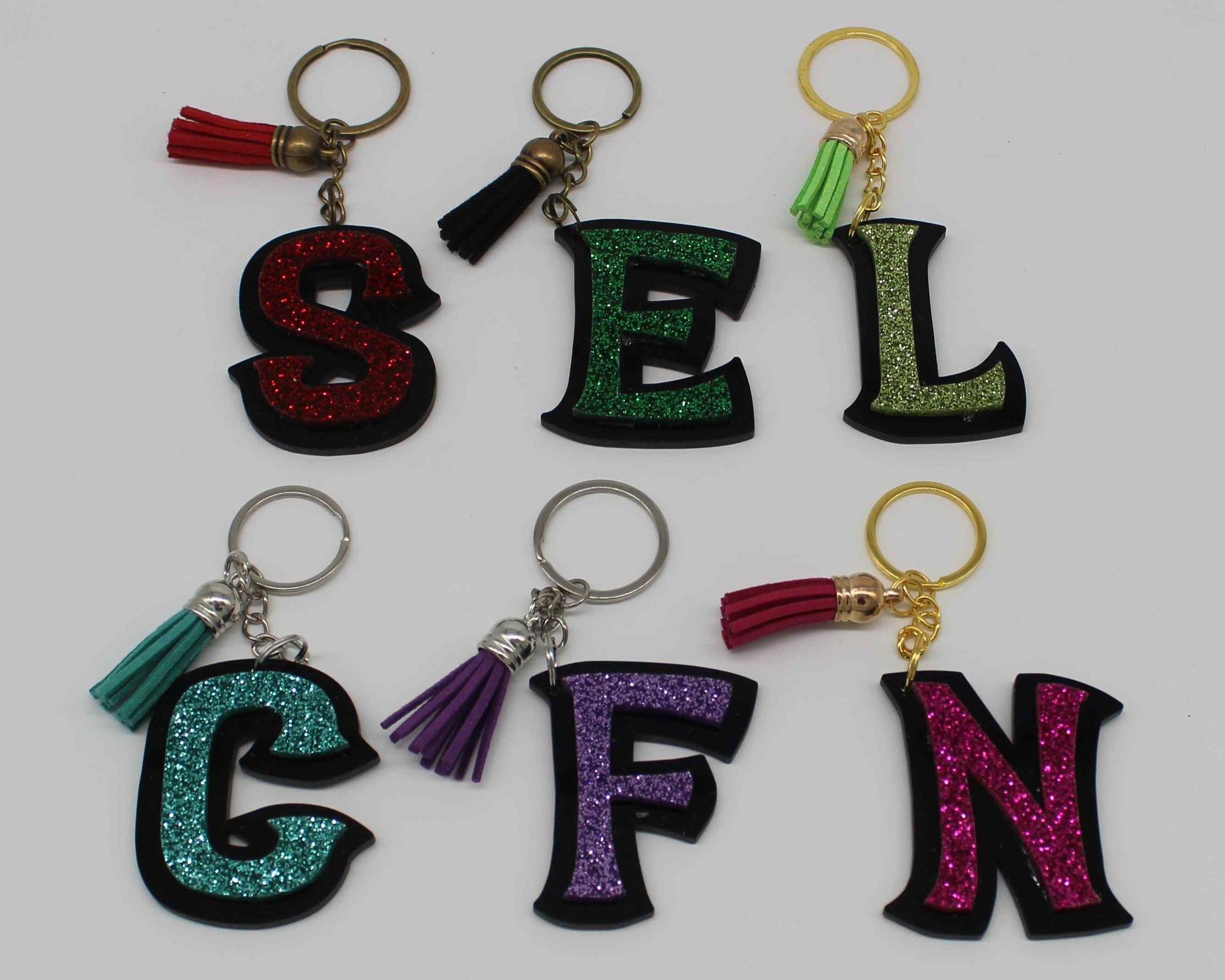 Glitter Letter Keychain - Haisley Design