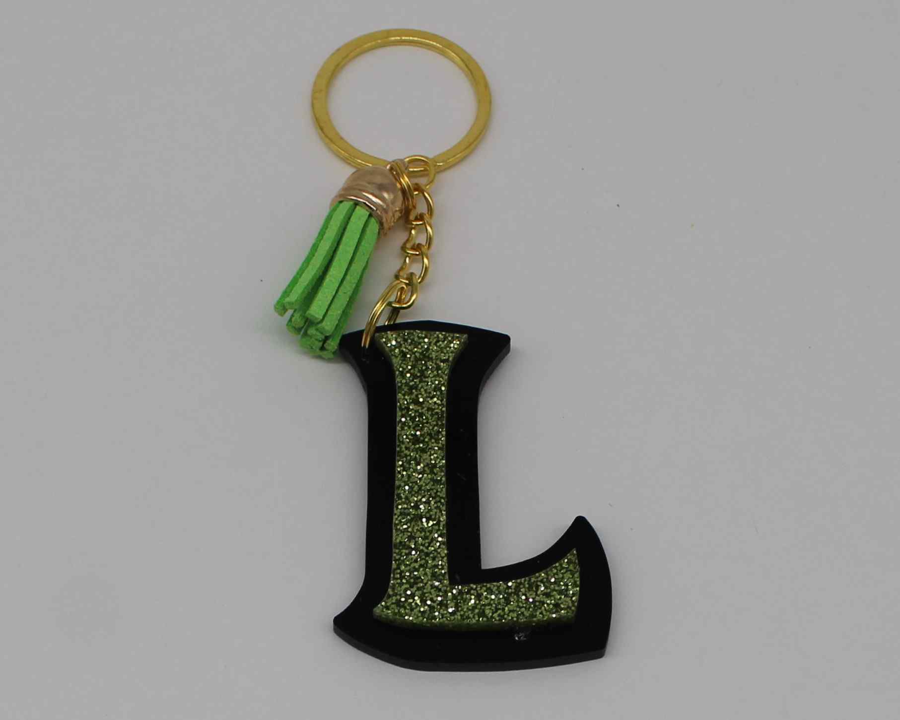 Glitter Letter Keychain - Haisley Design