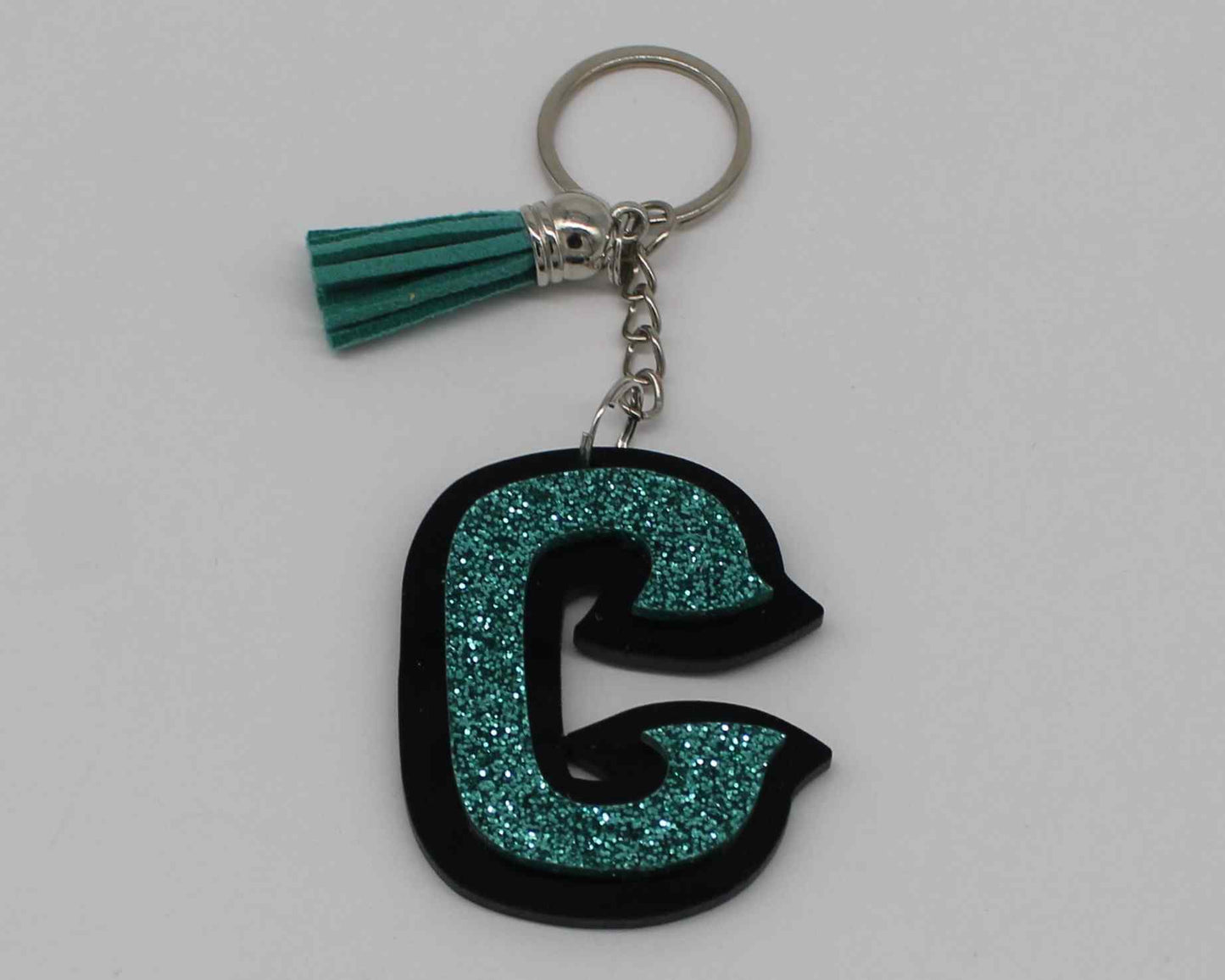 Glitter Letter Keychain Bag Tag