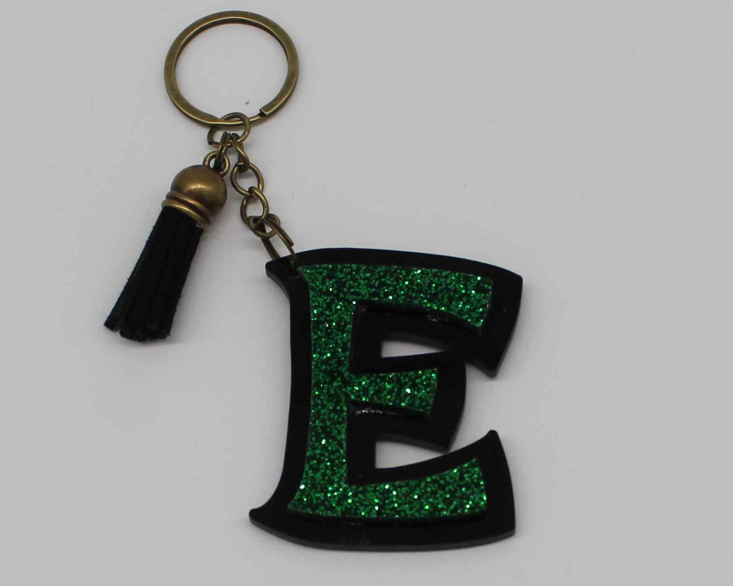 Glitter Letter Keychain Bag Tag