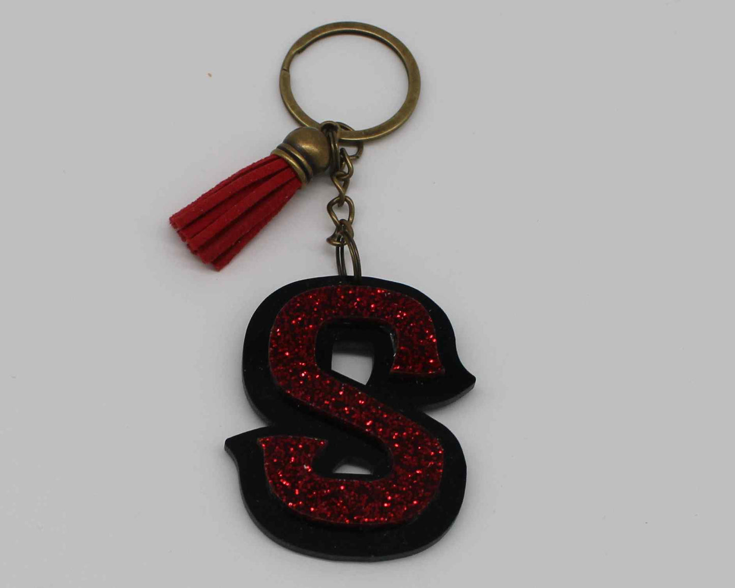 Glitter Letter Keychain Bag Tag