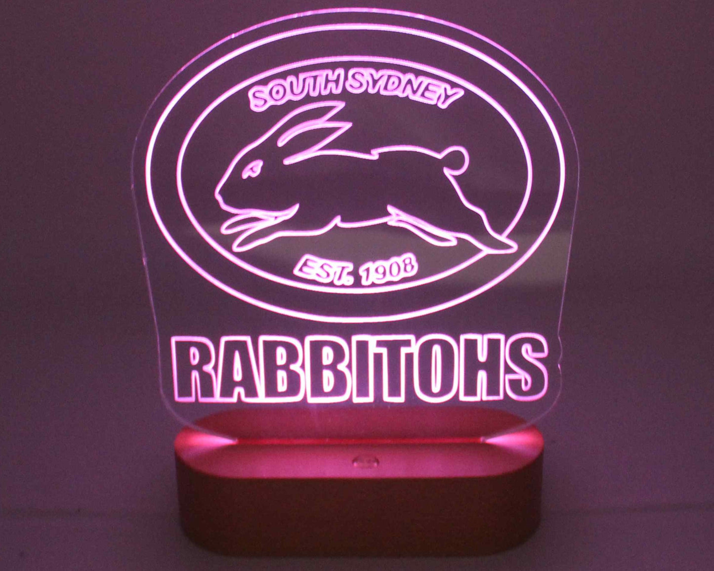 NRL Display Night Light Rabbitohs- Haisley Design